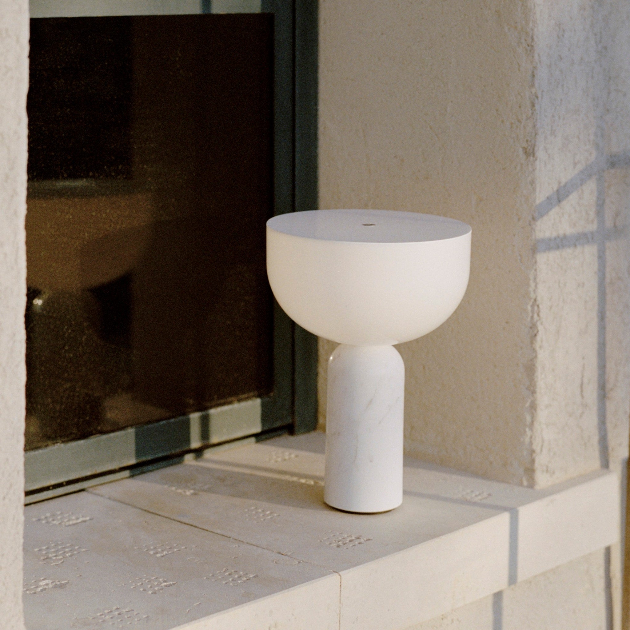 NEW WORKS Kizu Portable Table Lamp, White Marble