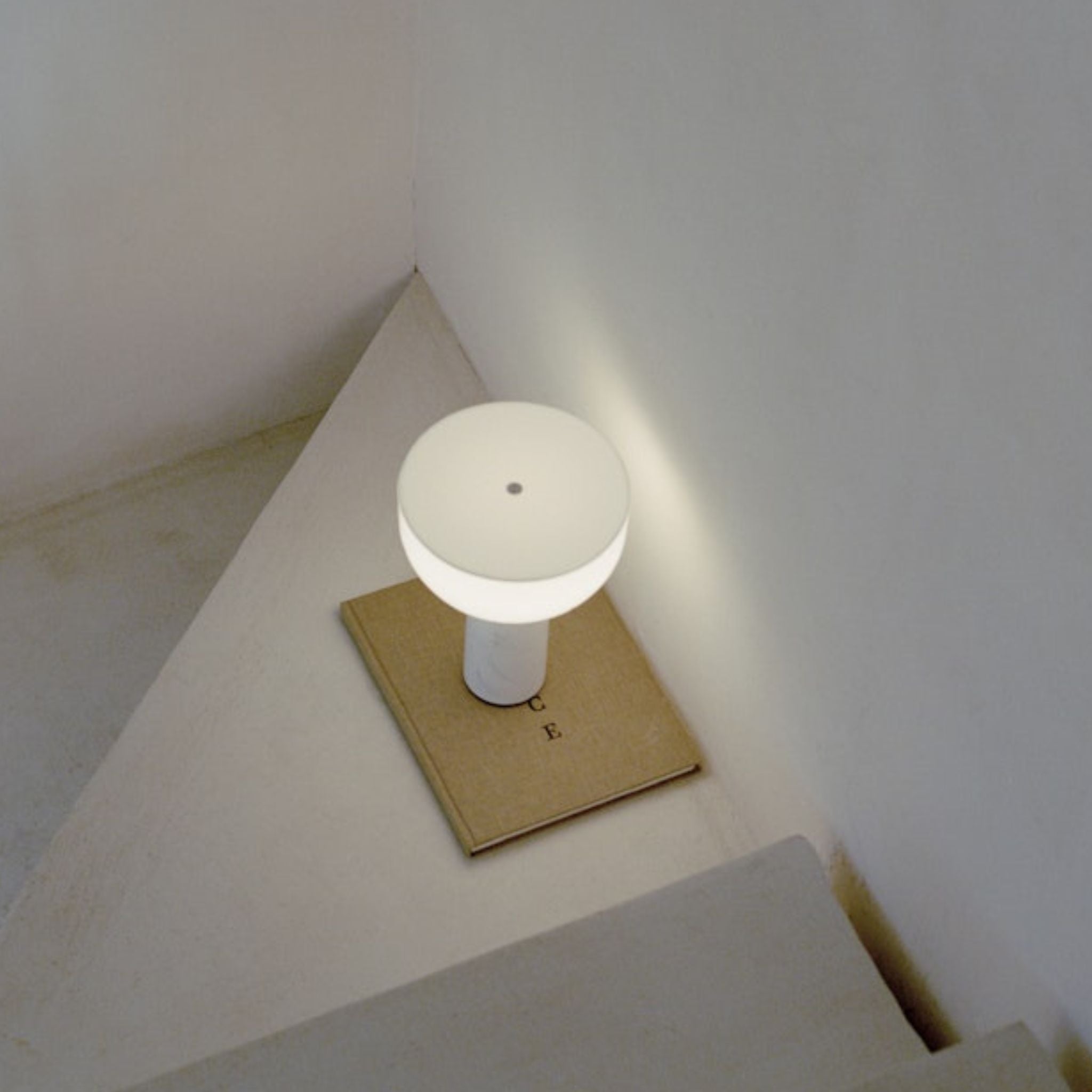 NEW WORKS Kizu Portable Table Lamp, White Marble
