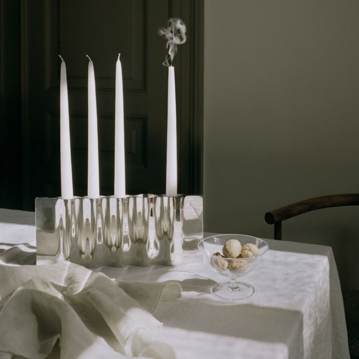 NEW WORKS Ripply Candle Holder, Stainless Steel