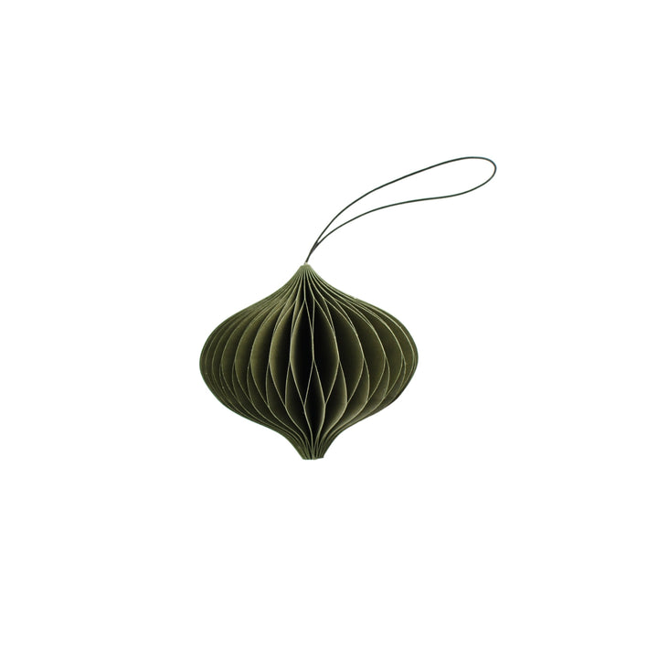 NORDIC ROOMS Paper Jewel Ornament, H8.5cm, Olive Green