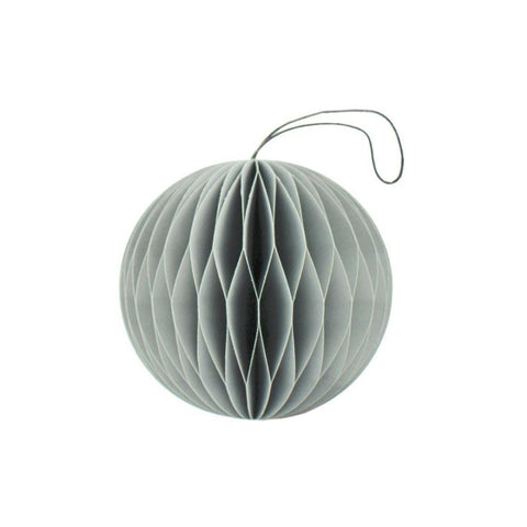 NORDIC ROOMS Paper Sphere Christmas Ornament, H8.5cm, Dusty Blue