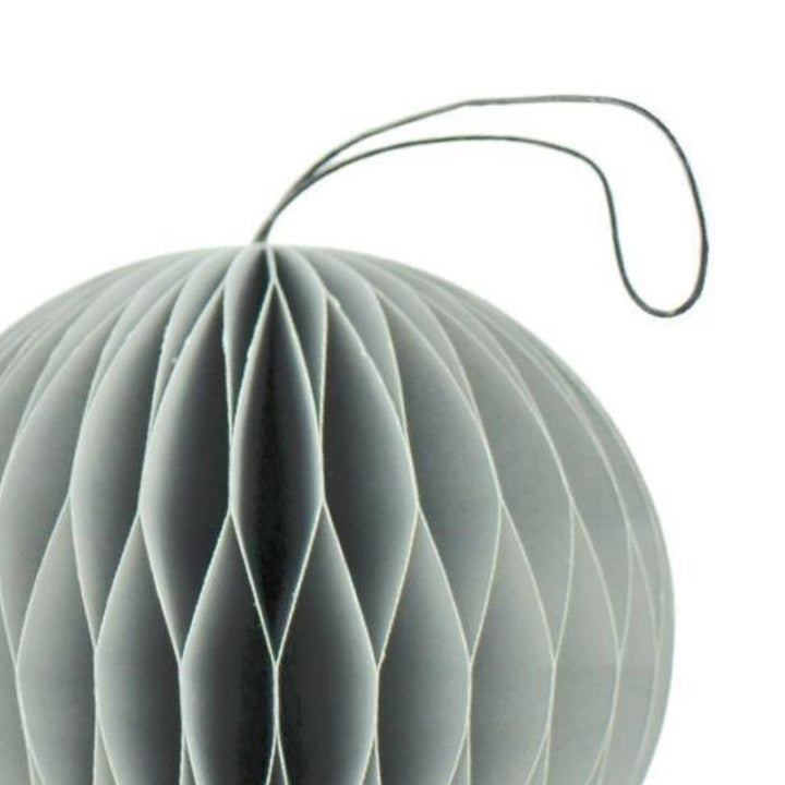 NORDIC ROOMS Paper Sphere Christmas Ornament, H8.5cm, Dusty Blue