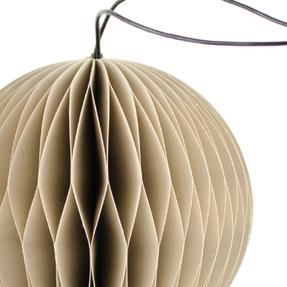 NORDIC ROOMS Paper Sphere Christmas Ornament, H8.5cm, Linen