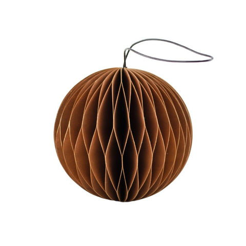 NORDIC ROOMS Paper Sphere Christmas Ornament, H8.5cm, Rust