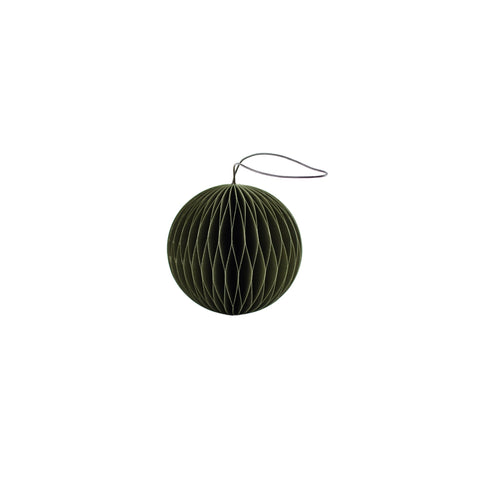 NORDIC ROOMS Paper Sphere Ornament, H8.5cm, Olive Green