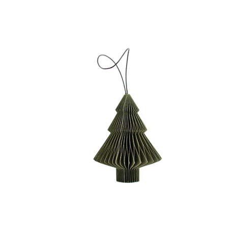 NORDIC ROOMS Paper Tree Ornament, H10cm, Olive Green