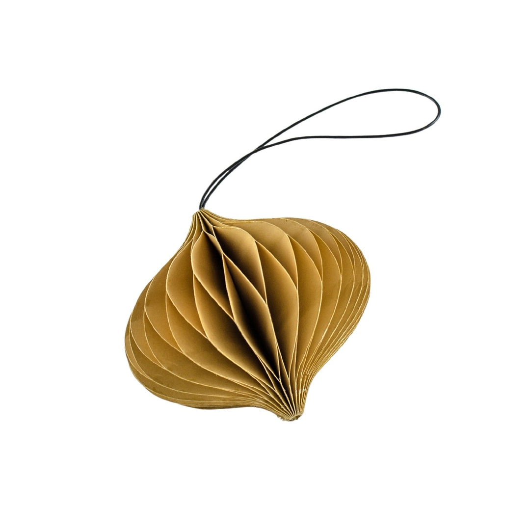 NORDIC ROOMS Paper Jewel Christmas Ornament, Golden Sand, H8.5cm
