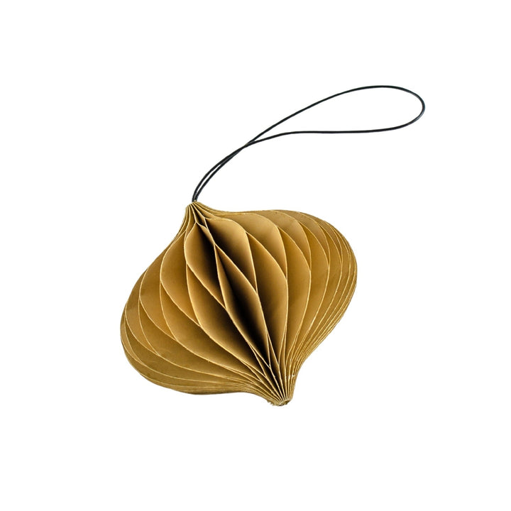 NORDIC ROOMS Paper Jewel Christmas Ornament, Golden Sand, H8.5cm