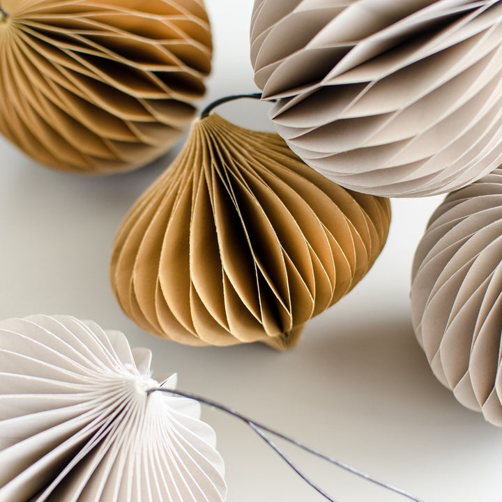 NORDIC ROOMS Paper Jewel Christmas Ornament, Golden Sand, H8.5cm