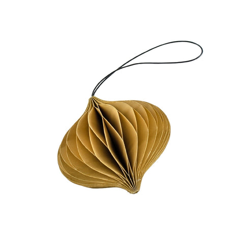 NORDIC ROOMS Paper Jewel Christmas Ornament, Golden Sand, H8.5cm