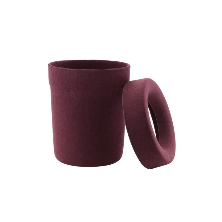 NORMANN COPENHAGEN Hide Office Bin, Burgundy