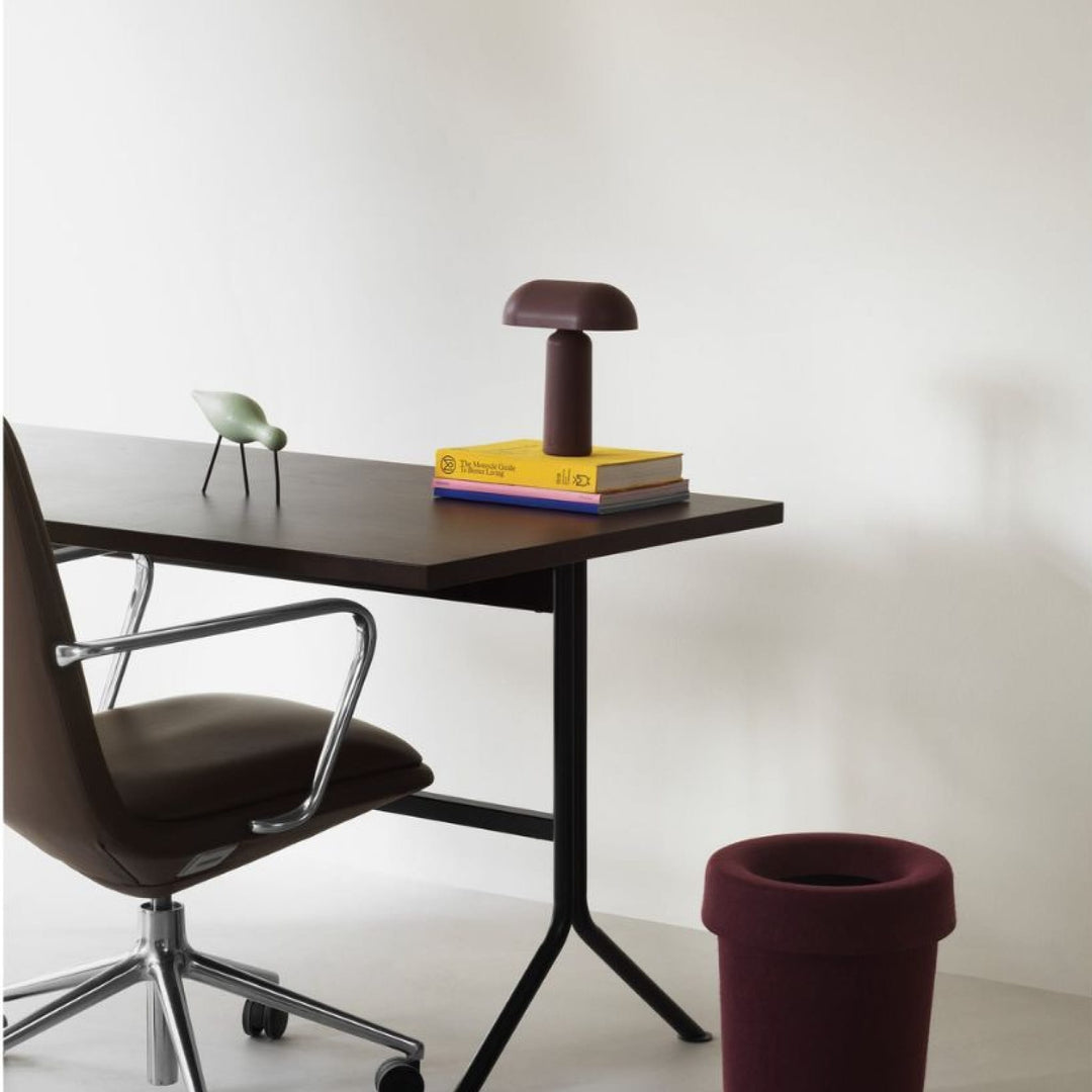 NORMANN COPENHAGEN Hide Office Bin, Burgundy