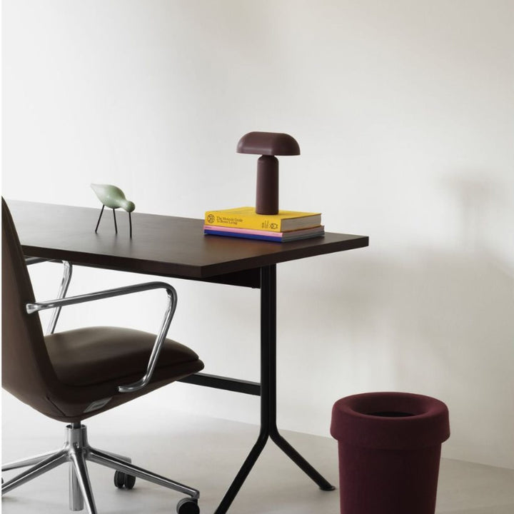 NORMANN COPENHAGEN Hide Office Bin, Burgundy