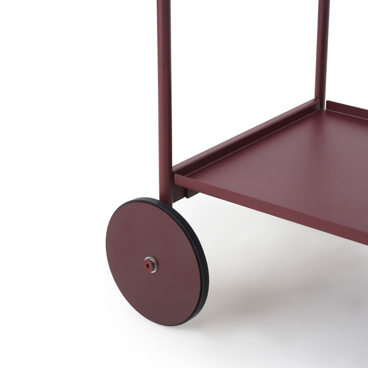NORMANN COPENHAGEN Rul Trolley/Bar Cart, Burgundy
