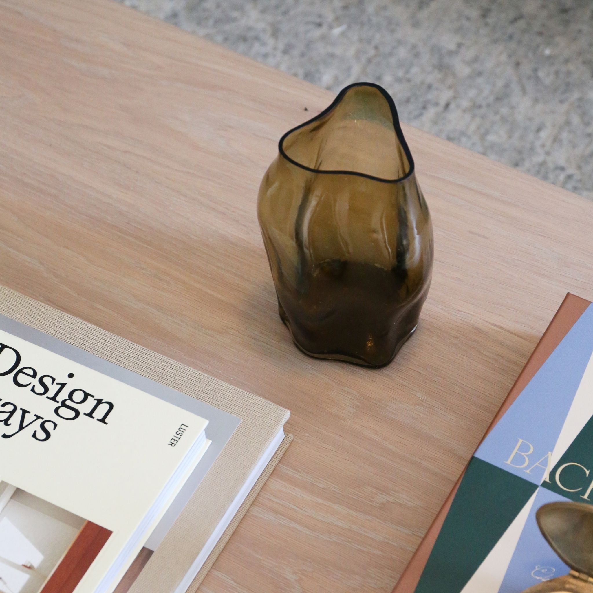 NEW WORKS Blaehr Vase Small, Smoked Green Glass
