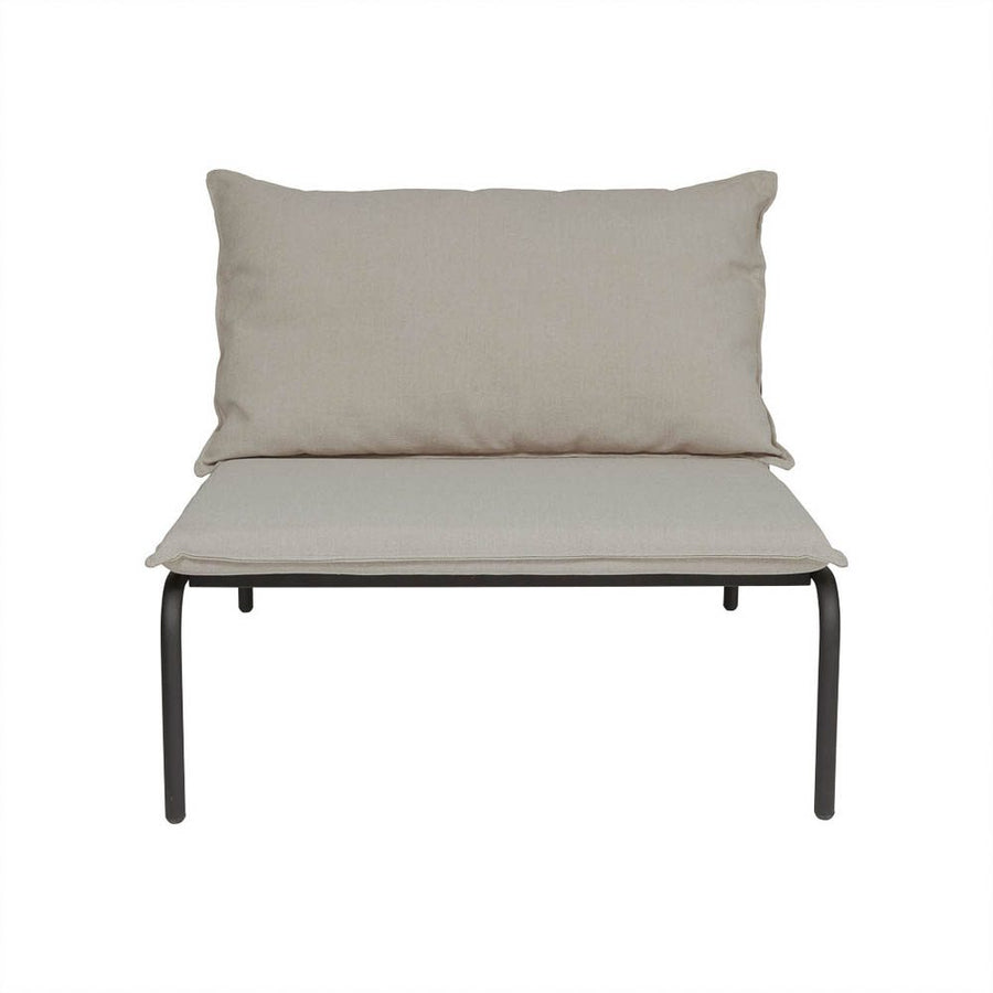 Steel Furi outdoor lounge chair with cotton cushion.