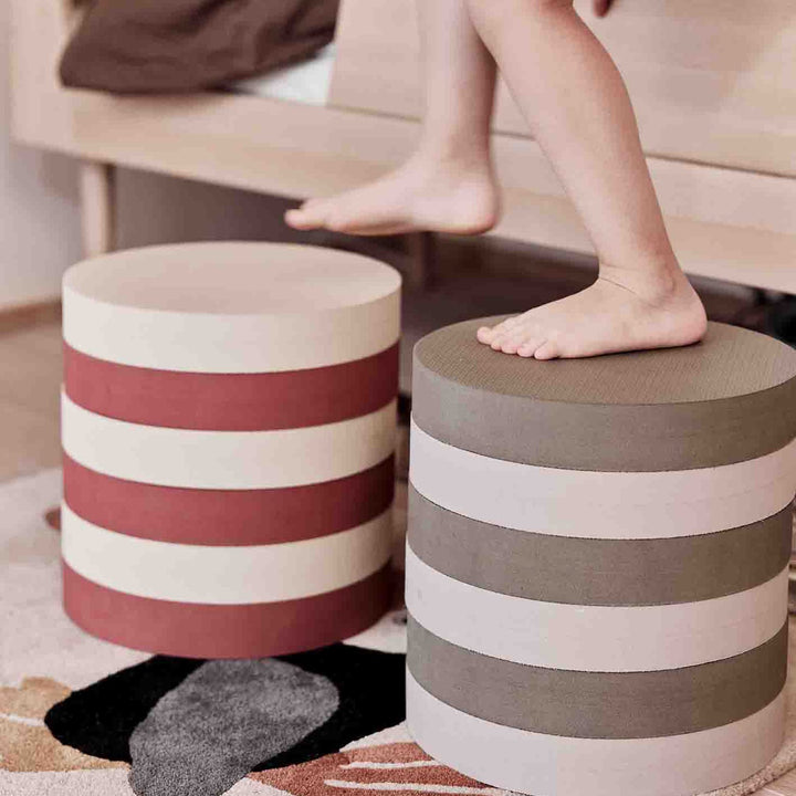 OYOY Iro Foam Stacking Stool, Olive/Clay