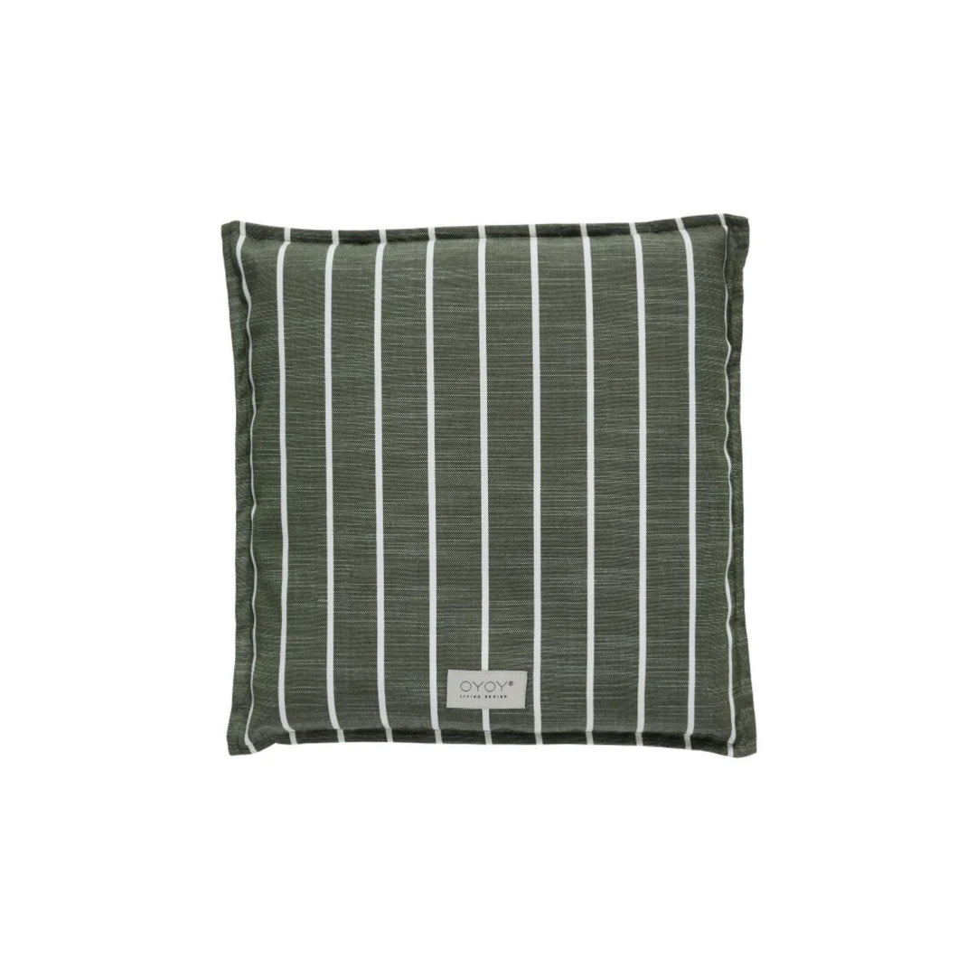 OYOY Outdoor Kyoto Seat Cushion Square, Off White/Green