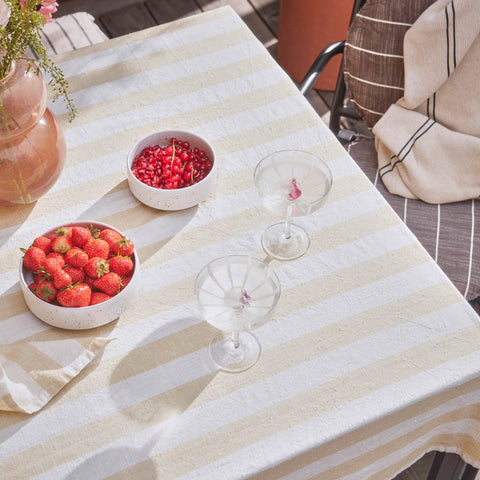 OYOY Striped Tablecloth, 200x140 cm, Vanilla