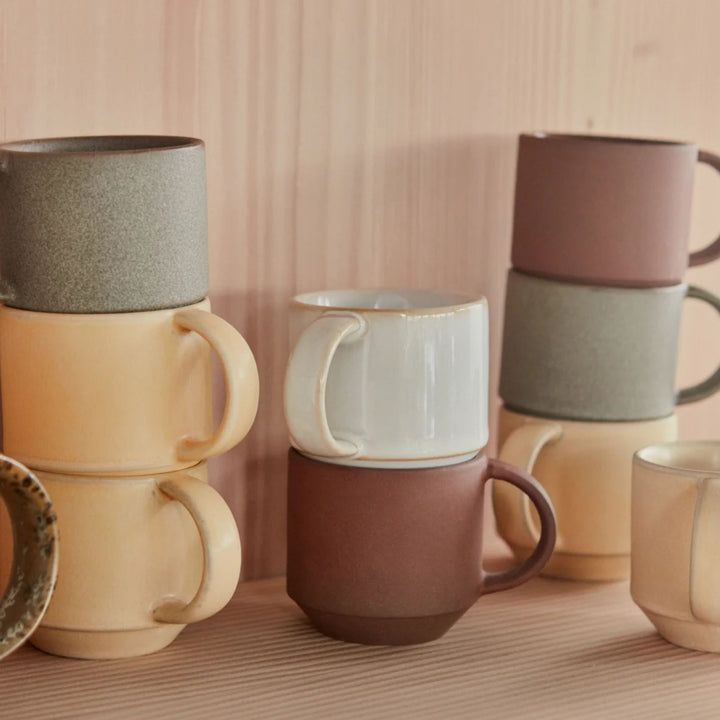 OYOY Yuka Ceramic Cup, Stone (Set of 2)