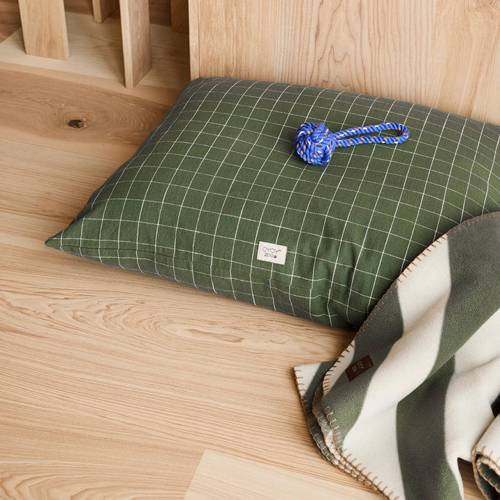 OYOY ZOO Kyoto Dog Cushion, Olive - 2 Sizes