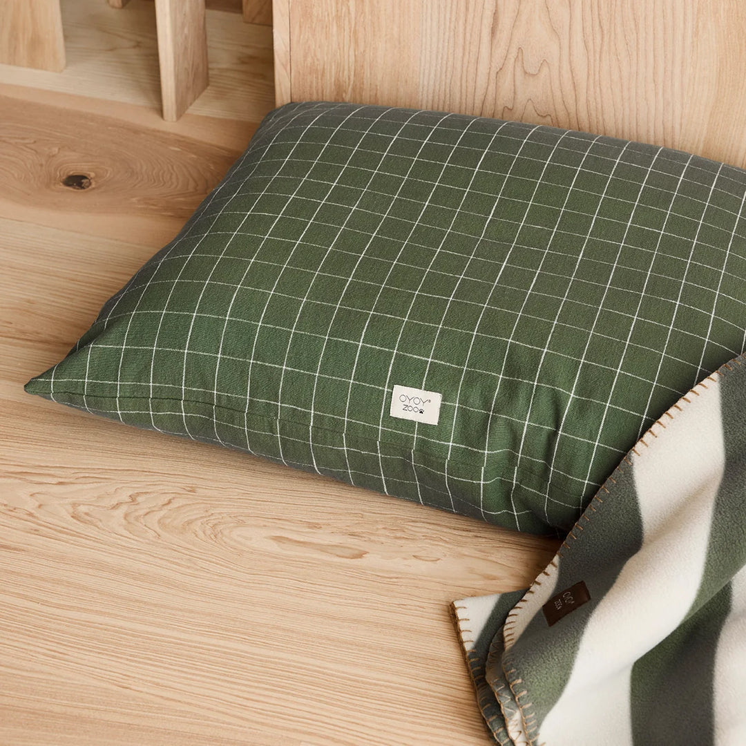 OYOY ZOO Kyoto Dog Cushion, Olive - 2 Sizes
