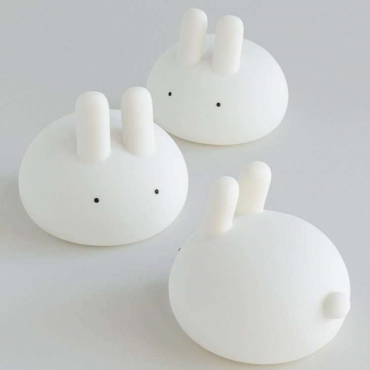 Set of 3 kids Bunny night lamp in white