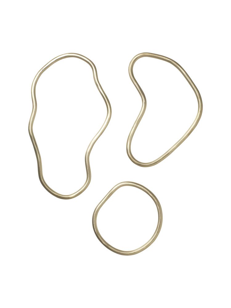 ferm LIVING Pond Trivets, Brass (Set of 3)