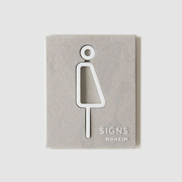 MOHEIM Gender Neutral Restroom Sign, White