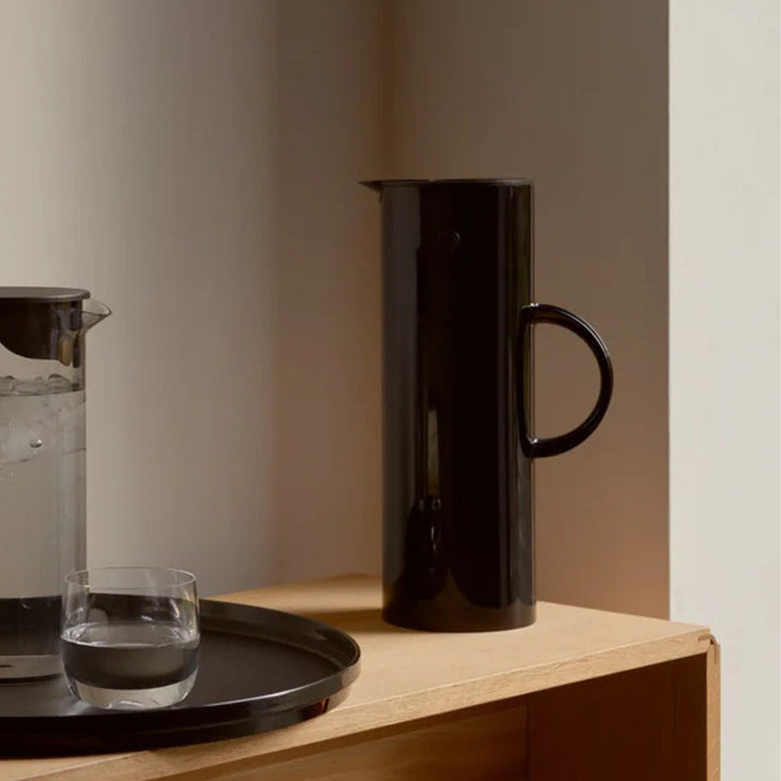 STELTON Em77 Water Vacuum Thermal Jug 1 Litre, Black