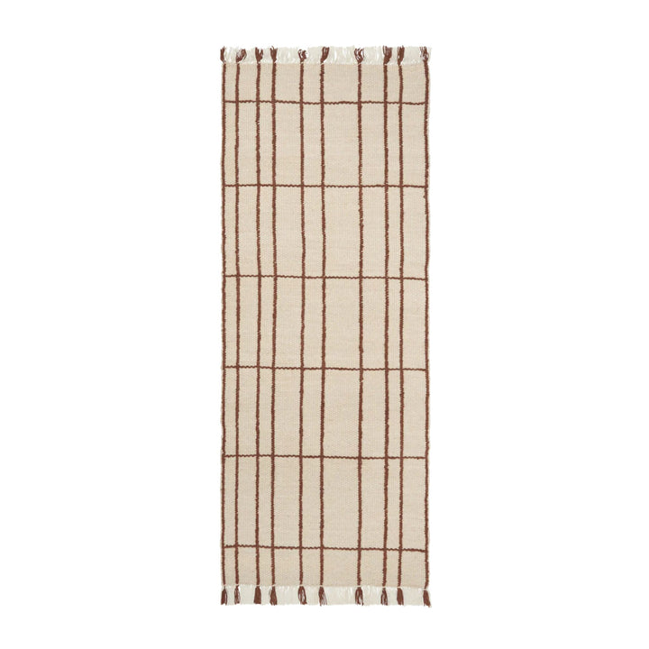 FERM LIVING Sen Runner, 80x200cm, Parchment/Chestnut
