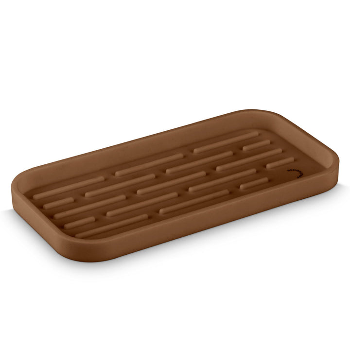 DESIGNSTUFF Sink Tray and Sponge Holder Silicone, Terracotta