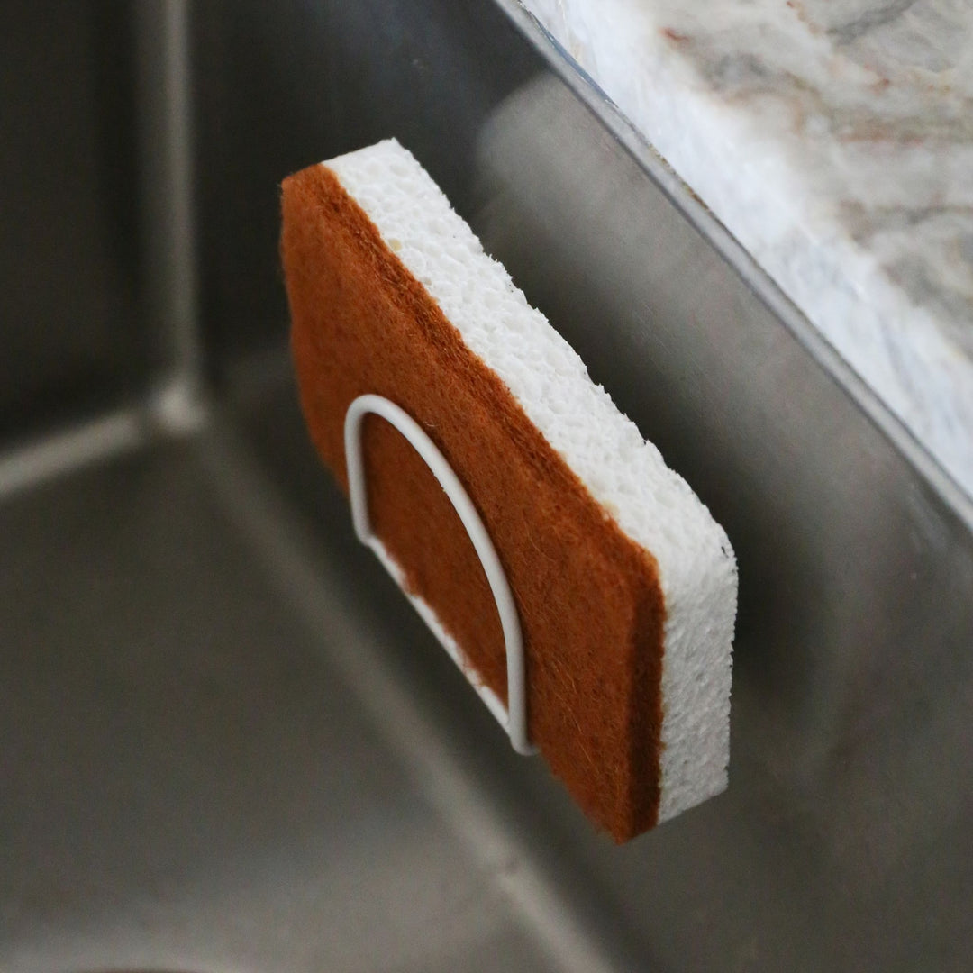 DESIGNSTUFF Sink Sponge Holder, White