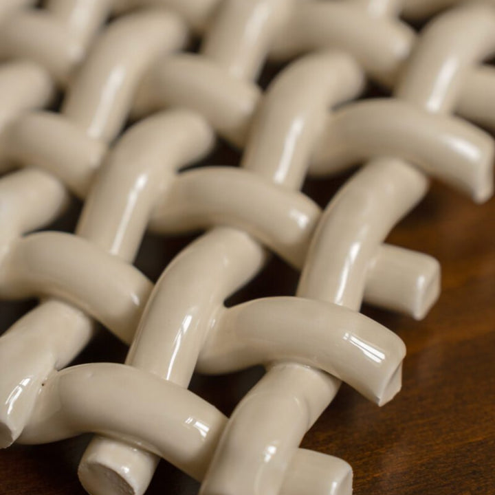 THE POSTER CLUB Interlace #01 Wall Object, 22x15cm, Cream
