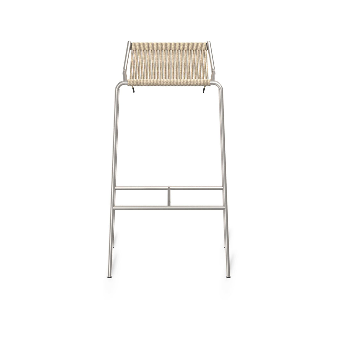 PRE-ORDER │ THORUP Noel Bar Chair, H77cm, Brushed Stainless Steel/Natural Linen