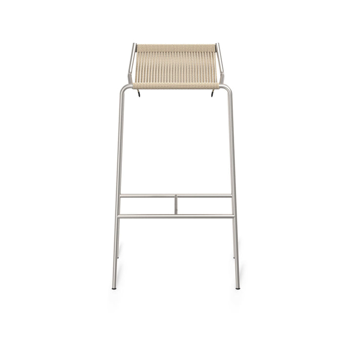 PRE-ORDER │ THORUP Noel Bar Chair, H77cm, Brushed Stainless Steel/Natural Linen
