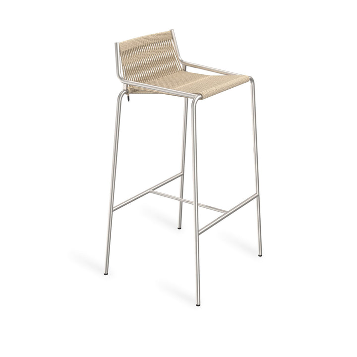 PRE-ORDER │ THORUP Noel Bar Chair, H77cm, Brushed Stainless Steel/Natural Linen