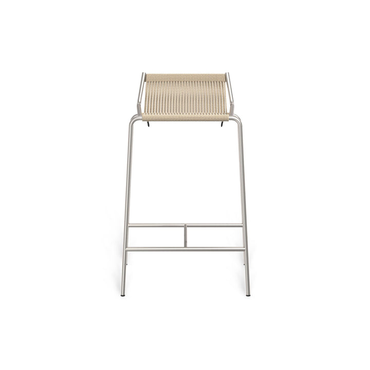 PRE-ORDER │ THORUP Noel Counter Chair, H67cm, Brushed Stainless Steel/Natural Linen