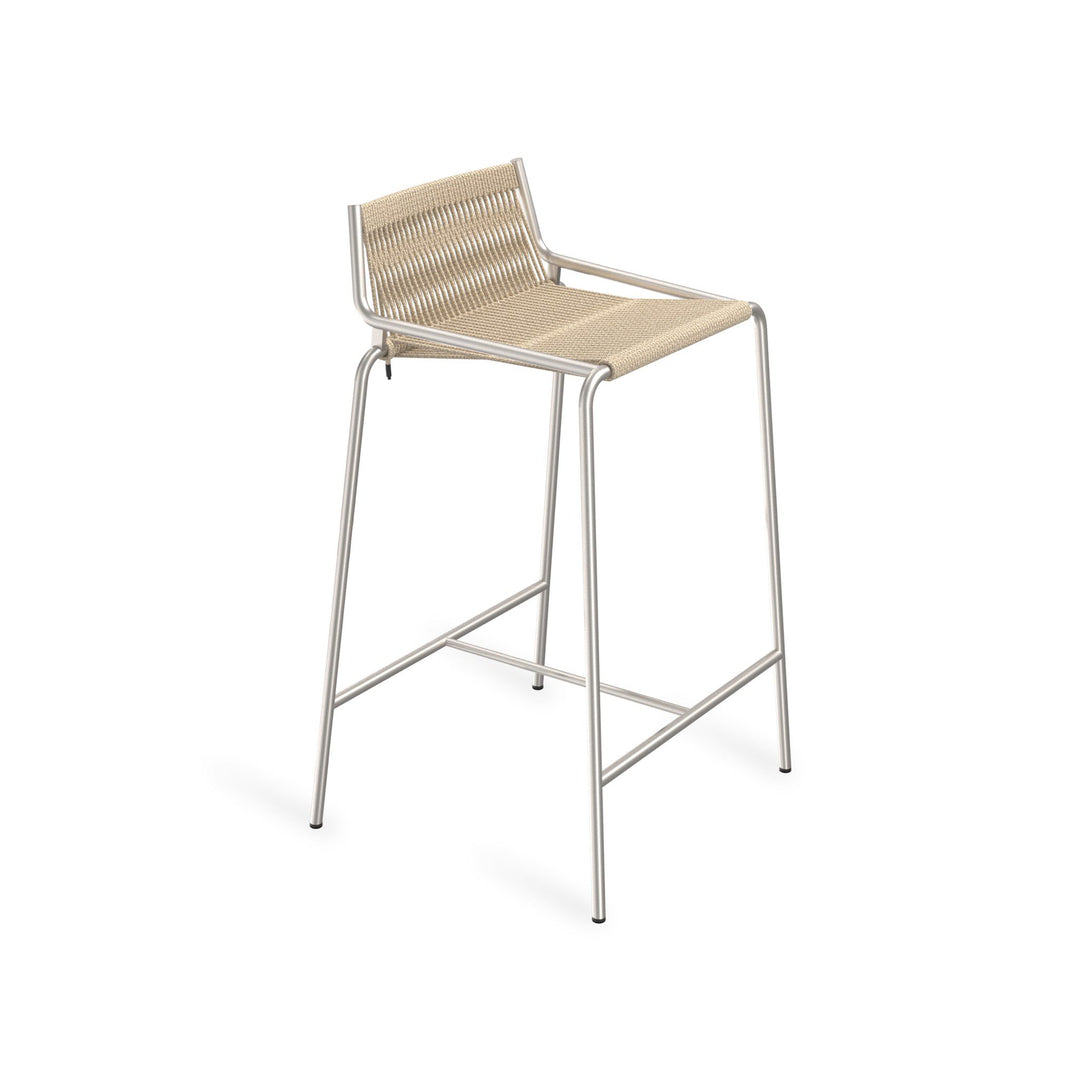 PRE-ORDER │ THORUP Noel Counter Chair, H67cm, Brushed Stainless Steel/Natural Linen