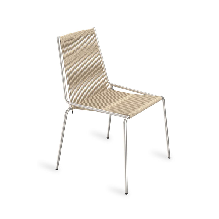 PRE-ORDER │ THORUP Noel Dining Chair, Brushed Stainless Steel/Natural Linen