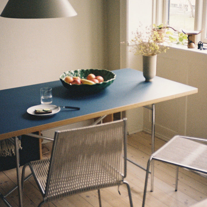 PRE-ORDER │ THORUP Noel Dining Chair, Brushed Stainless Steel/Natural Linen