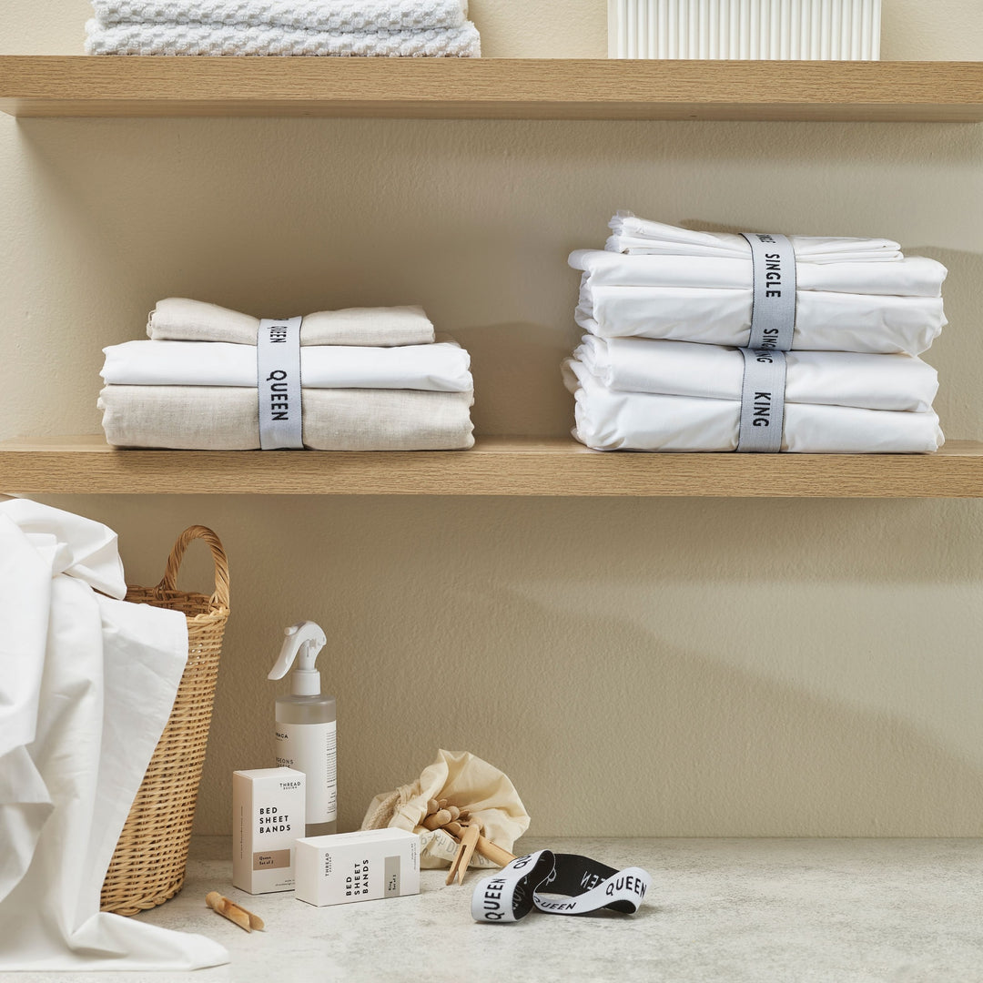 THREAD DESIGN Bed Sheet Bands, King (Set of 2)