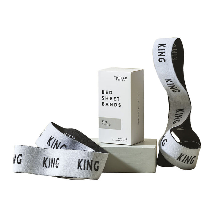 THREAD DESIGN Bed Sheet Bands, King (Set of 2)