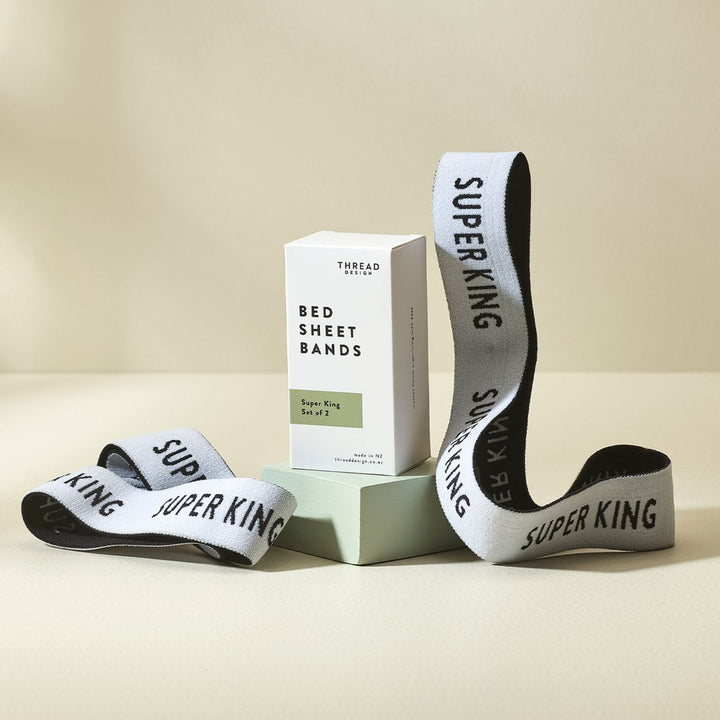 THREAD DESIGN Bed Sheet Bands, Superking (Set of 2)