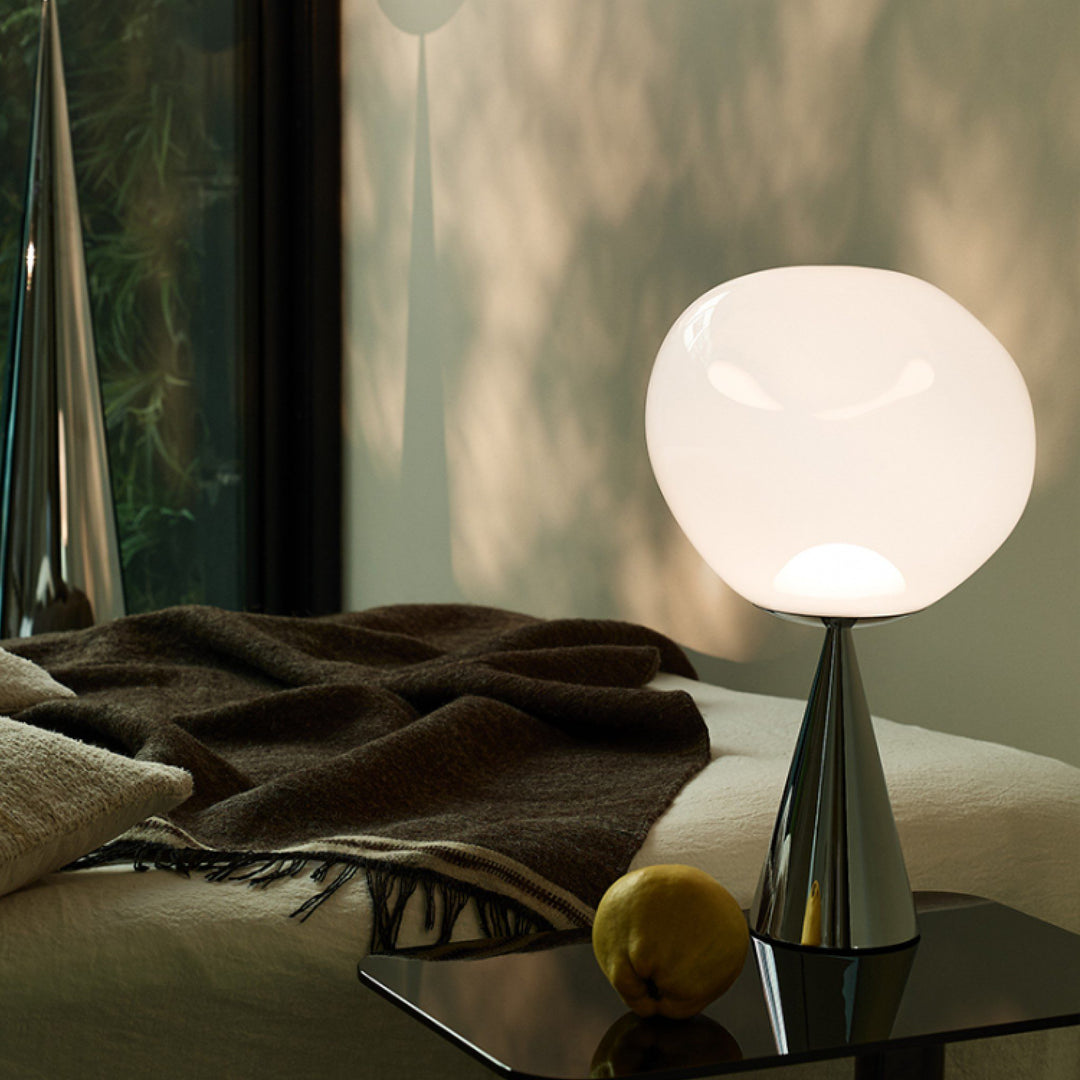 PRE-ORDER │ TOM DIXON Melt Cone Fat Table Lamp LED, Opal/Black
