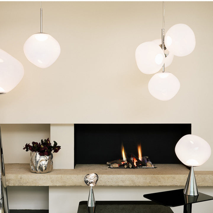 PRE-ORDER | TOM DIXON Melt Cone Fat Table Lamp LED, Opal/Chrome