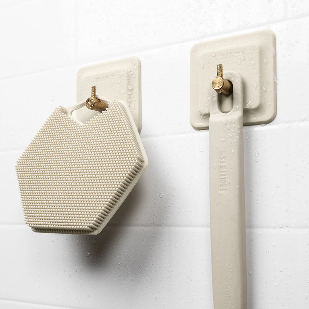 TOOLETRIES The Arnold Shower Hook, Sand (Set of 2)