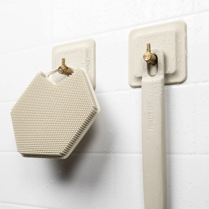 TOOLETRIES The Arnold Shower Hook, Sand (Set of 2)