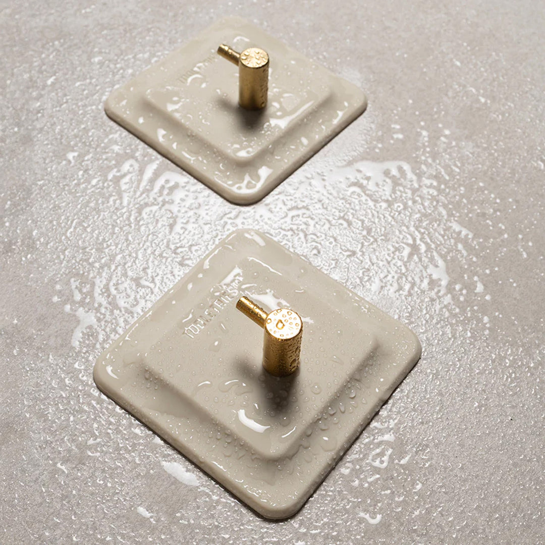 TOOLETRIES The Arnold Shower Hook, Sand (Set of 2)