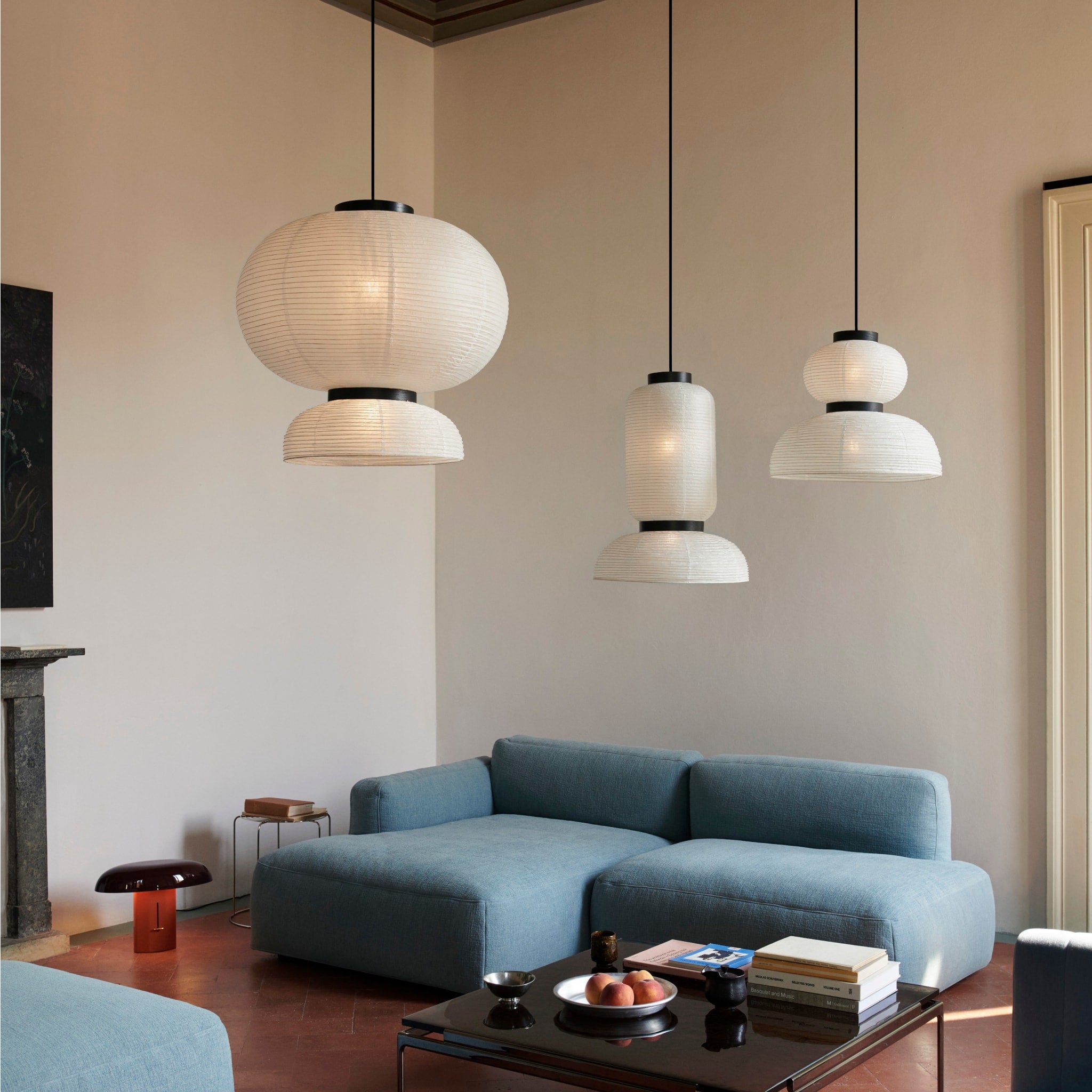 &TRADITION Formakami Pendant JH4, D50cm, Ivory White & Black Stained Oak